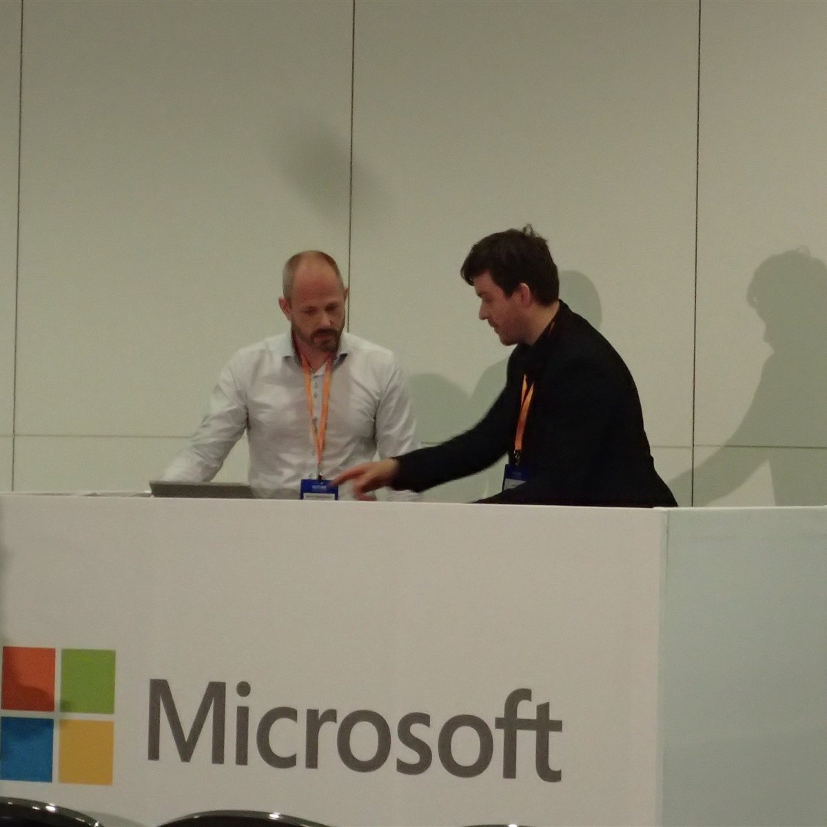 Martin Hinshelwood at a Microsoft-branded podium, preparing to present at a Microsoft conference